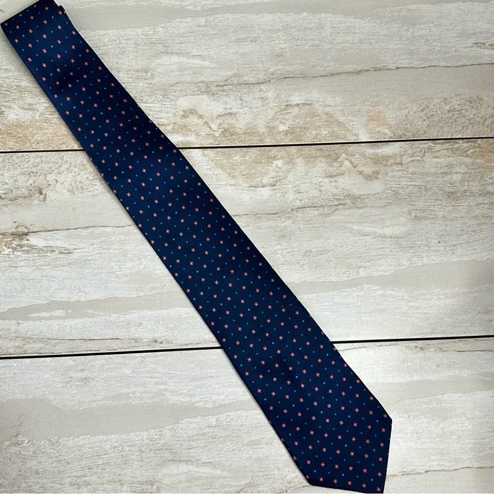 Joseph & Lyman Mens Blue Silk Tie Bloomingdale’s Exclusive USA Office Work Wear